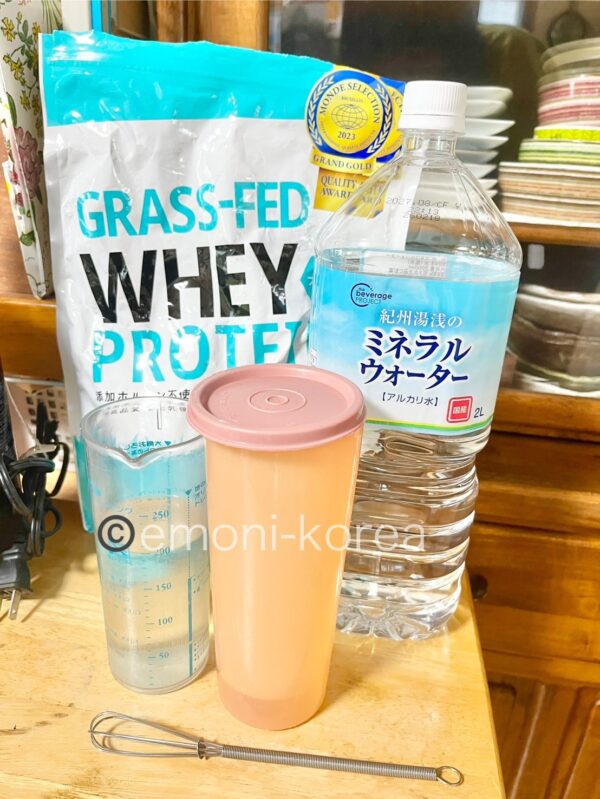 frame プロテインを作るための材料の写真